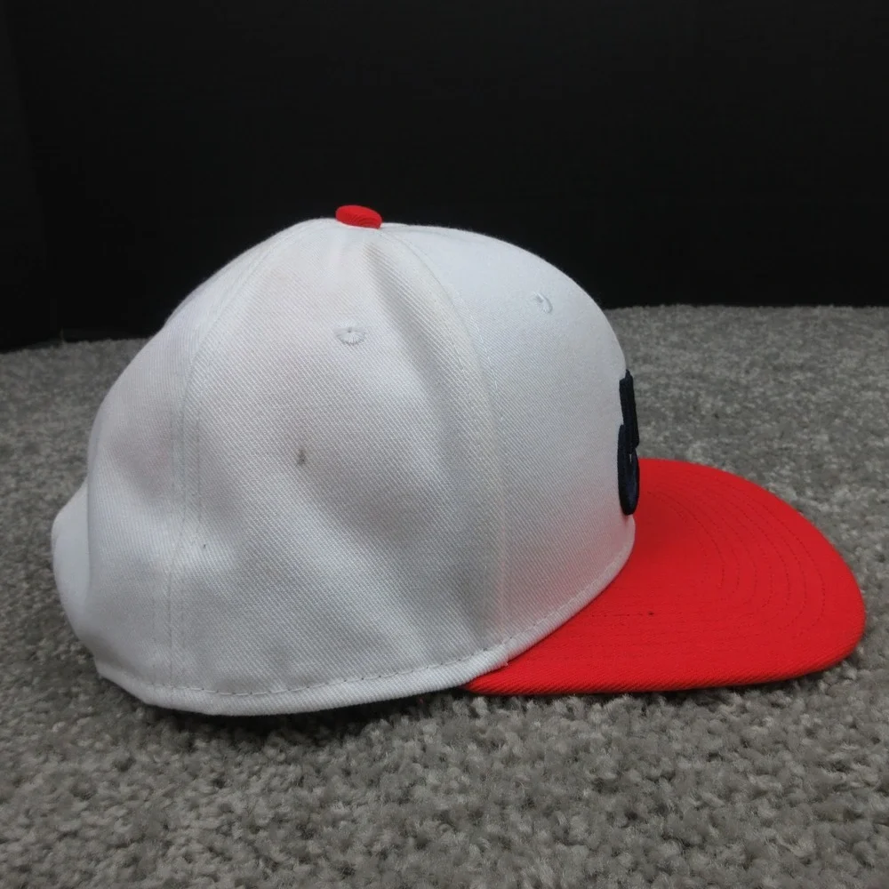 Nike Hat Cap Mens Snap Back White Red Sportswear Pro Drifit Twill Performance